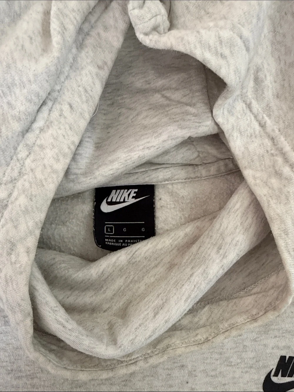 Nike Light Gray Hoodie with Black Swoosh